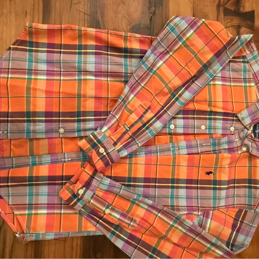 Ralph Lauren Orange and Purple Button Down Shirt